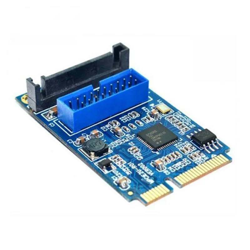 Mini PCIE zu USB 3,0 19-pin Expansion Karte Riser Adapter SATA Power Mini PCI Express zu Dual Ports USB Front Panel Buchse Raiser