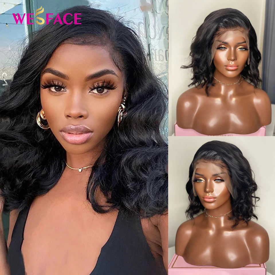 

13x4 HD Transparent Lace Front Human Hair Wigs Body Wave Short Bob Wig Brazilian Loose Body Wave Lace Frontal Wigs For Women