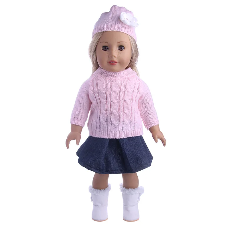 Doll Sweater 10 Styles Fashion Knit Set For 18 Inch American Dolls&43 Cm Born Baby Our Generation Christmas Birthday Girl's Gift