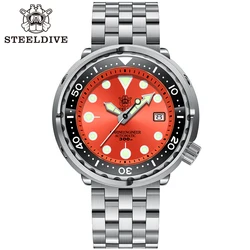 Steeldive Ceramic Bezel 300m Diving Stainless Steel NH35 Tuna Mens Watch Calendar Luminous Men Watch Automatic Mechanical Clock