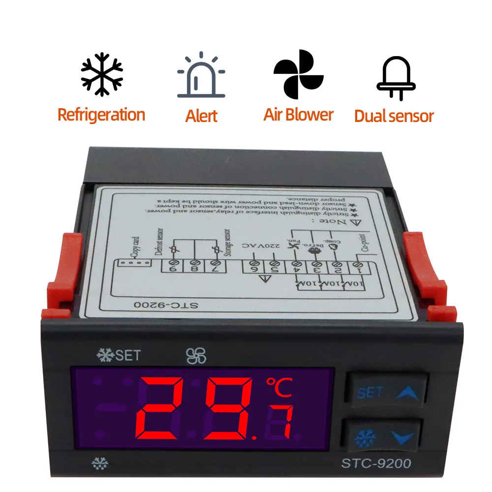 STC-9200 Digital Thermostat Temperature Controller Thermometer Sensor Hygrometer Relay Thermoregulator AC 220V DC 24V 12V