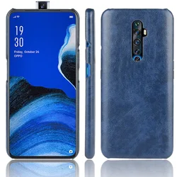 Oppo Reno2 Z Case OPPO Reno 2Z CPH1945 Retro PU Leather Litchi pattern Skin Hard Back Cover For Oppo Reno 2 Z CPH1951 Phone Case