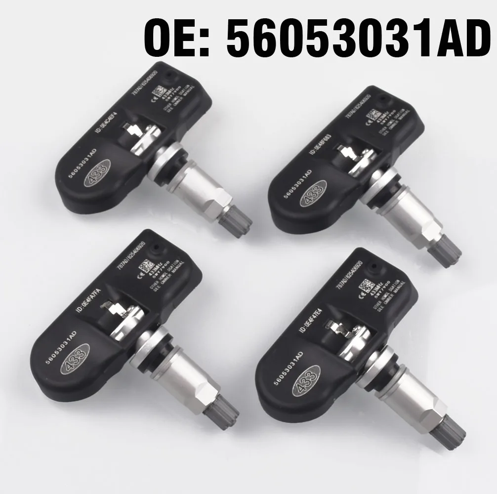 

4PCS Car TPMS Tire Pressure Monitoring Sensor 433MHZ 56053031AD for for Jeep Compass 2006-2014 for Dodge Magnum Avenger