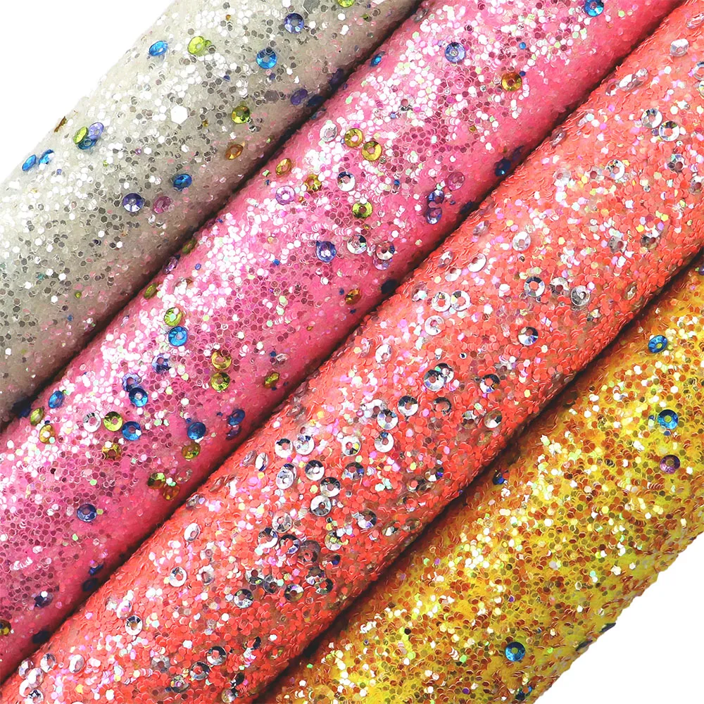 30cmx134cm Roll Shiny Coloful Chunky Glitter Fabric For Home Decorations Earring Bows  DIY Honghuxing AY257