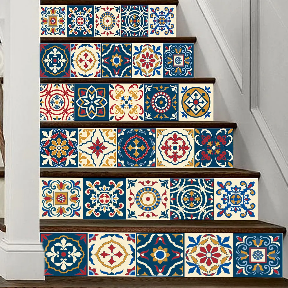 Staircase Stitching Series Color Tiles Decoration Home Waterproof Wall Stickers Creative Steps Stickers