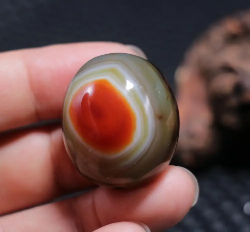 

ENP08 Magic Power Tibetan Agate Colorful Goat Heaven Eye dZi Bead Big SmoothPendant 11LWD Amulet L Lkbrother Sauces Top Quality