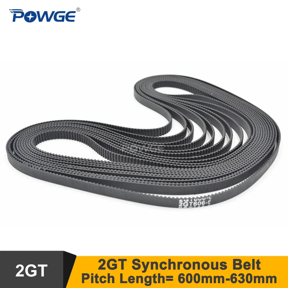 

POWGE 10pcs 600 606 610 616 618 630 2GT Timing Belt W=6/9 Teeth=300/302/305/308/309/315 GT2 Closed-Loop Synchronous Belt 630-2GT