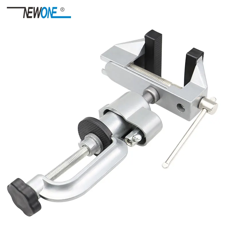 Portable 360° Table Swivel Vise Woodworking Universal Mini Clamp-on Table Bench Vise Rotating Drill Stand Hobby Use DIY