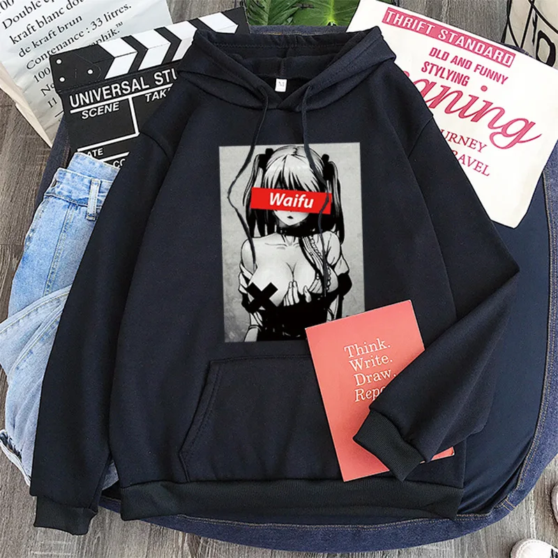 2021 Waifu Hoodie Male Otaku Lewd Hentai Anime Girl Hoodie Street Clothing Fashion Casual All-match Female Sweatshirt