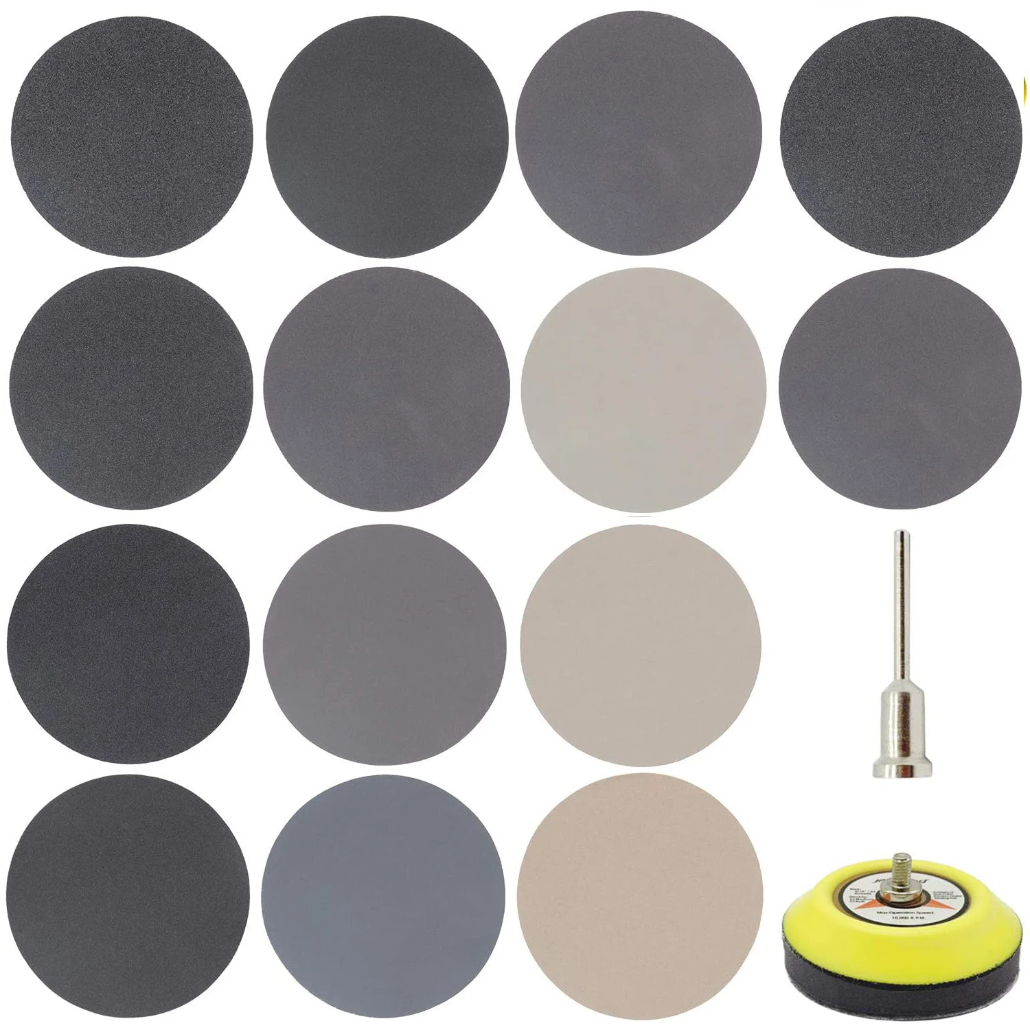 182Pcs Set 3 Inch Sanding Disc Wet Dry Sanding Pads 60 to 10000 Grits Grinding Abrasive Sandpaper 75mm for Wood Metal Mirror Car