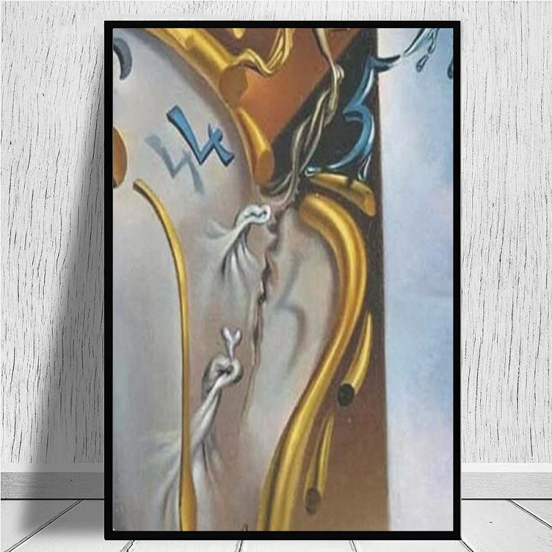 Melting Watch Soft Watch at the Moment of First Explosion Canvas Painting Salvador Dali Poster and Print Wall Art Pictures Decor