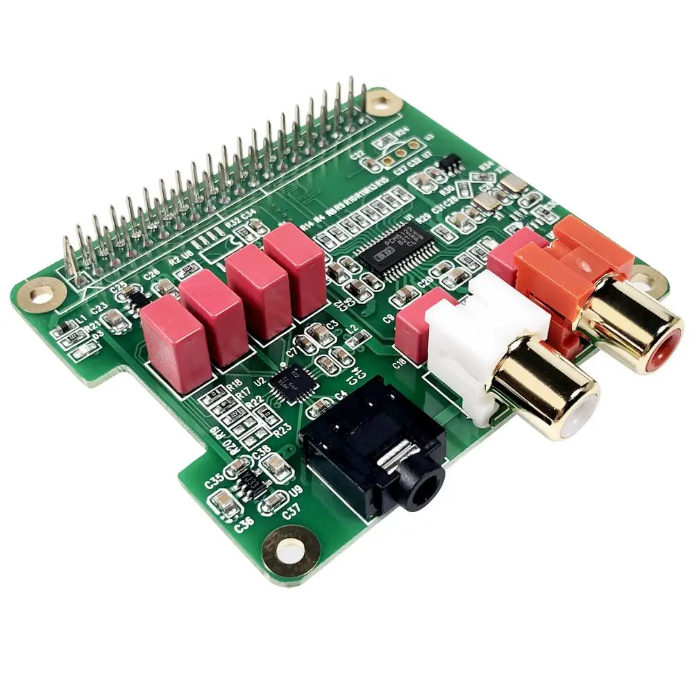 Rpi HiFi DAC Hat for Raspberry Pi compatible with Raspberry Pi Zero, Zero W, 3B, 3B+, Pi 4 ,Pi 5 with the 40-pin connector