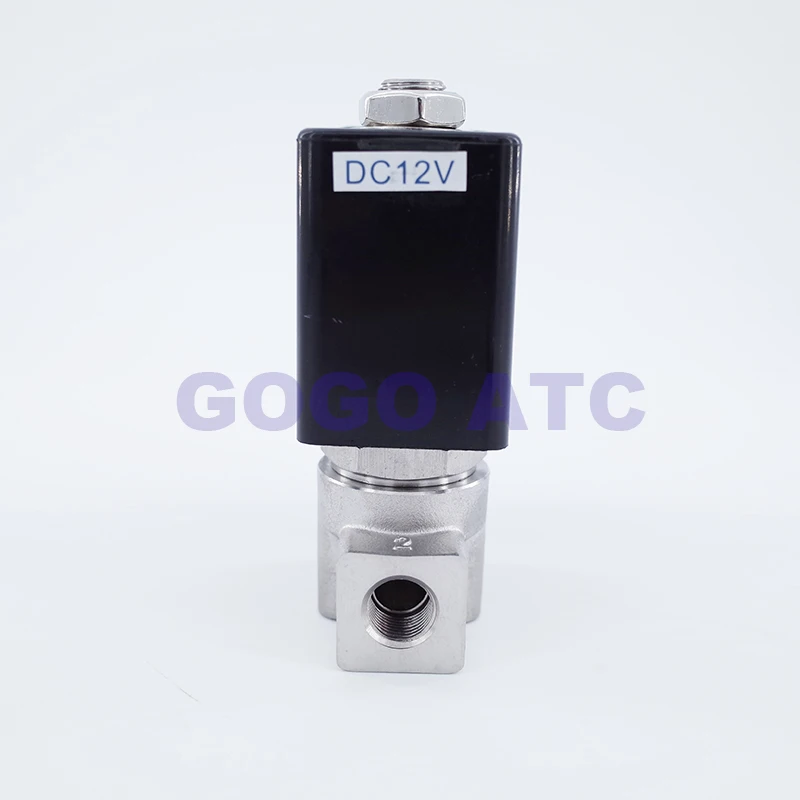 2 way SS304 high temperature steam hot water pilot piston solenoid valve 1/8 1/4