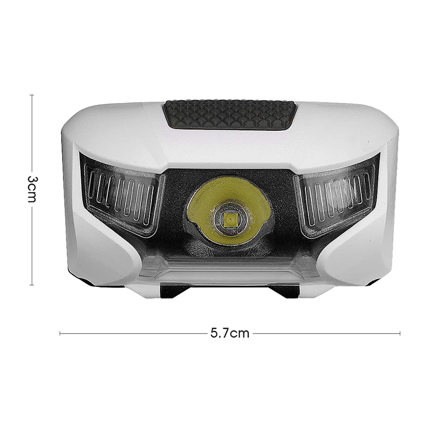 Torcia frontale 130 lumen lampada frontale a LED luminosa con luce rossa, 6 modalità campeggio escursionismo lampada frontale da corsa per adulti bambini