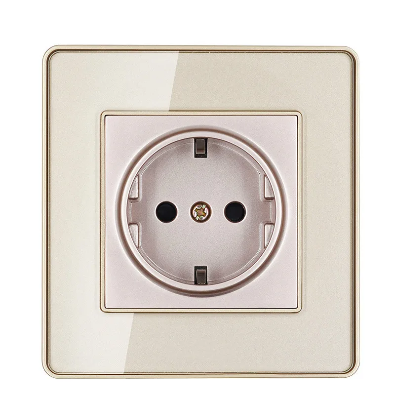 

EU High-quality European switch Moral standard Wall Socket Tempered glass Socket panel 86 type