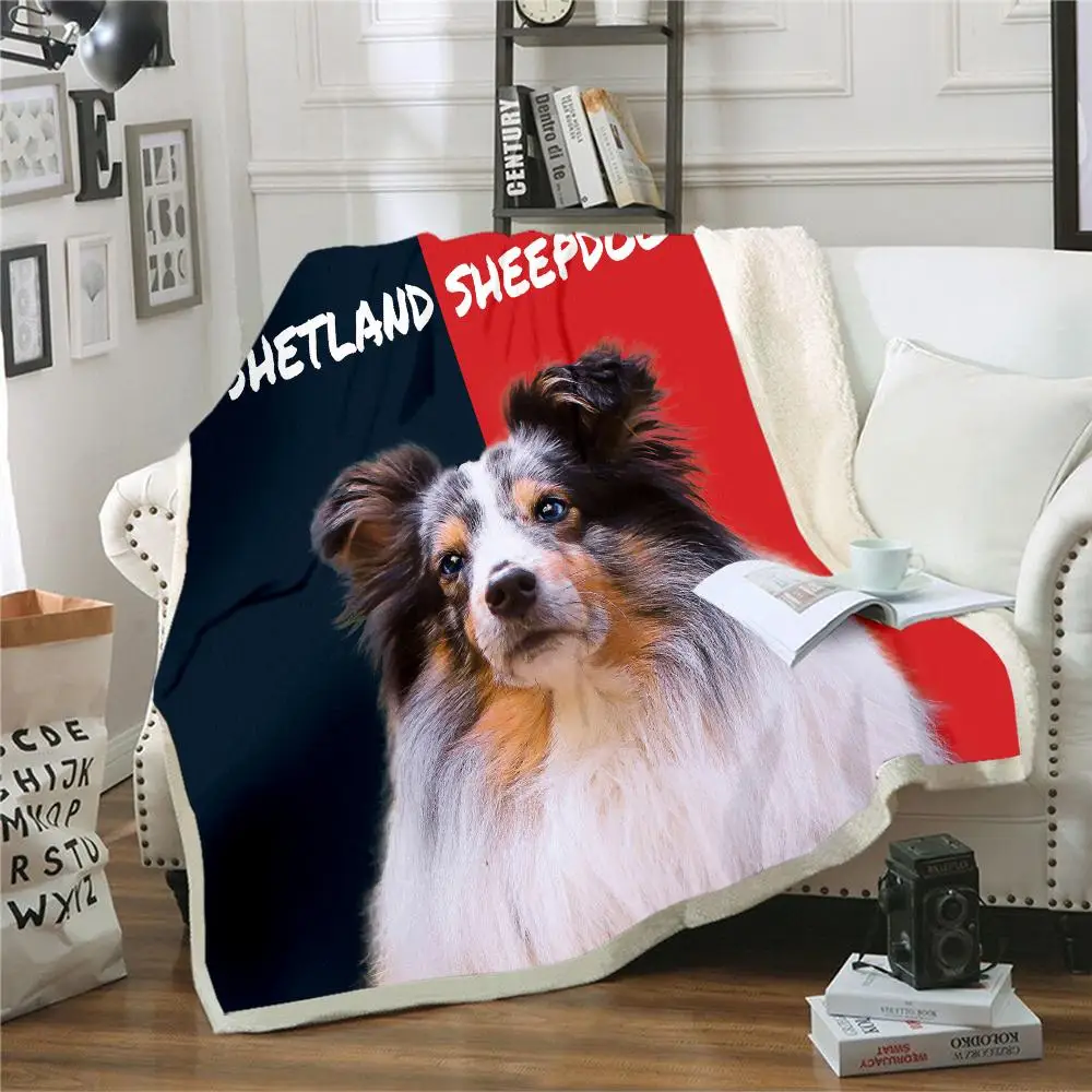 

CLOOCL Best Friend for Life Shetland Sheepdog Double Layer Blanket Office Nap Blanket Hiking Picnic Sherpa Blanket Drop Shipping