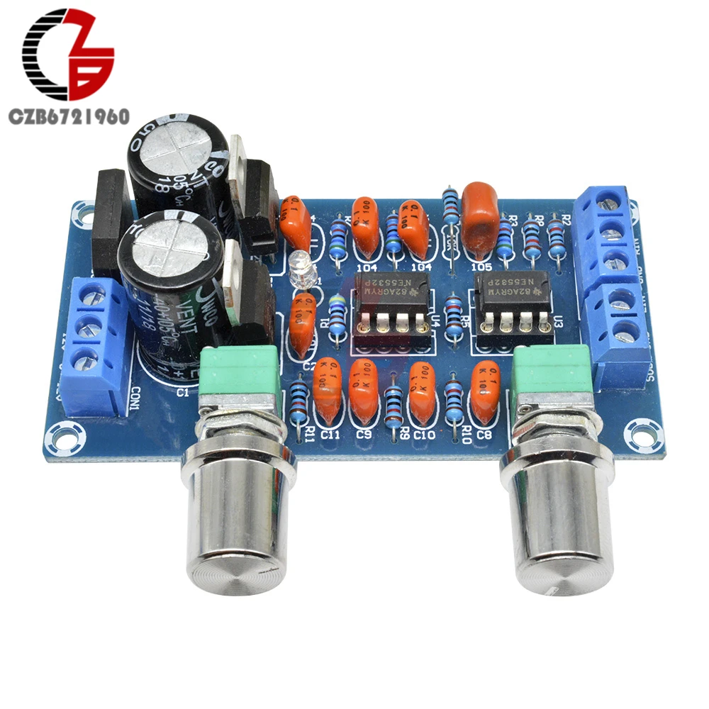 Low-pass Filter NE5532 Subwoofer Volume Process Circuit Amplifer Board AC 9V-15V