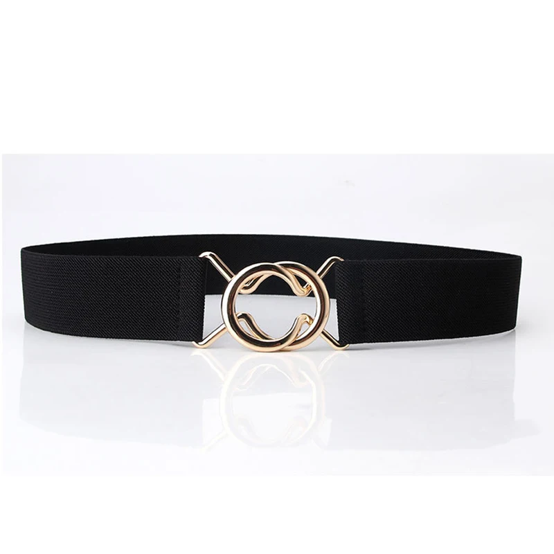 71cm Female Fashion Belt Waist Elastic Band Geometric Buckle Clothing Sweater Coat Decoration Belts for Women Girl Girdle Gift