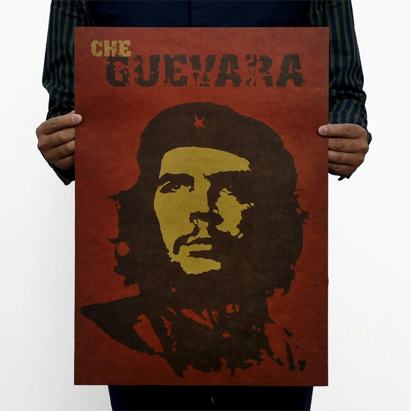 Vintage Famous Historic Figures Spiritual Leader Che Guevara Poster Home Decor Painting Retro Kraft Paper 51x35cm Wall Sticker