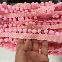 4meteroff white pink pompons webbing clothing accessories home pillow curtain lace