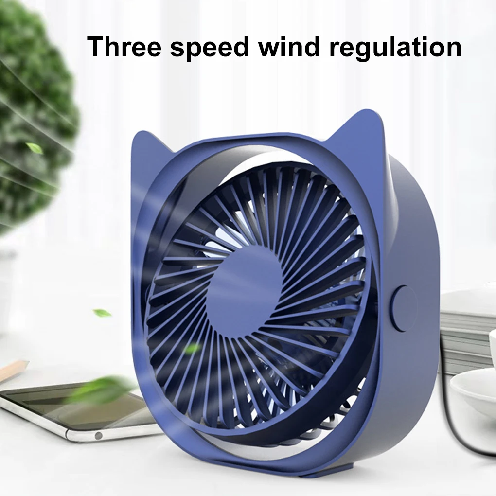 

USB Mini Desktop Fan 360 Degrees Angle Adjustable Portable Electric Fan 3 Wind Speed Adjustable Mini Fan Summer Cooling Tools