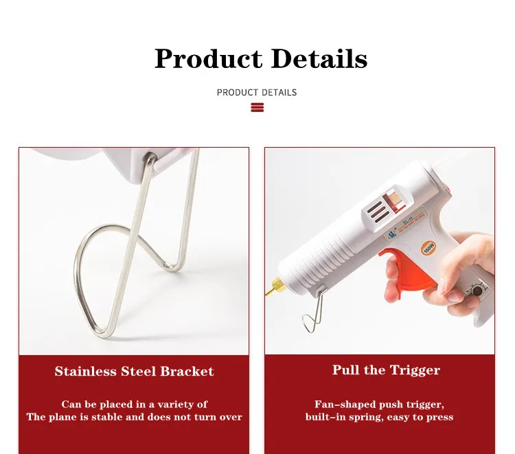 80W/150W Hot Melt Kleber Gun Smart Einstellbar Temperatur Kupfer Düse Heizung Maulkorb Durchmesser 11mm Industrie pistolen Reparatur Werkzeug – Detail 8