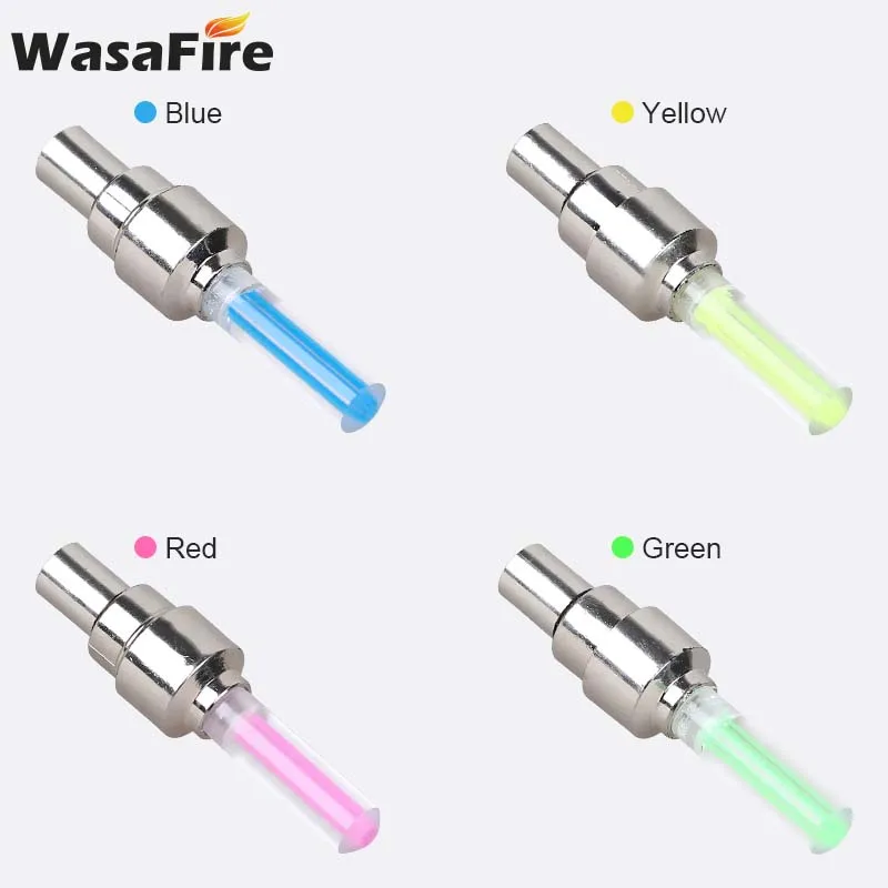 WasaFire Neon Bike Raio Luz Mini LED Bicicleta Traseira MTB Roda Pneu Bocal Válvula Tampas Lâmpada Ciclismo Aviso Cabeça Luz Traseira