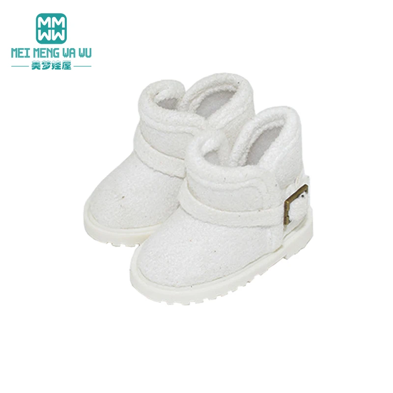 5.6cm Toys Doll Shoes for EXO 1/6 BJD YOSD Doll Accessories Fashion Snow Boots Khaki Black Pink
