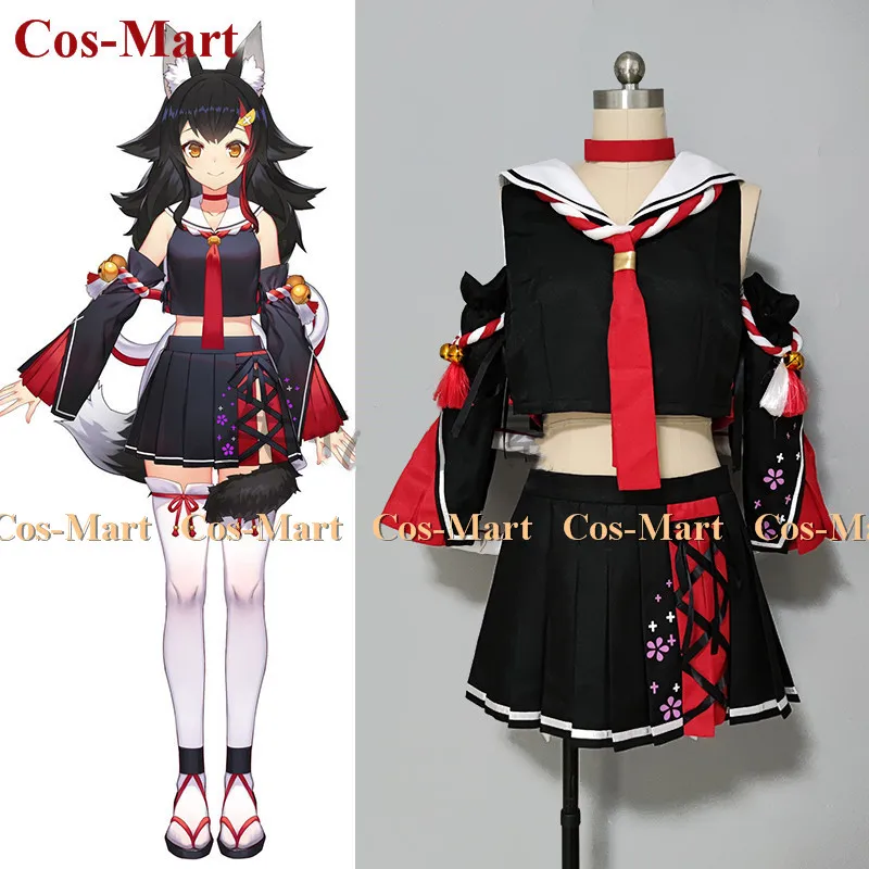 Cos-Mart Anime VTuber Hololive Ookami Mio Cosplay Costume Lovely Sweet Kimono Activity Party Role Play Clothing Custom-Make