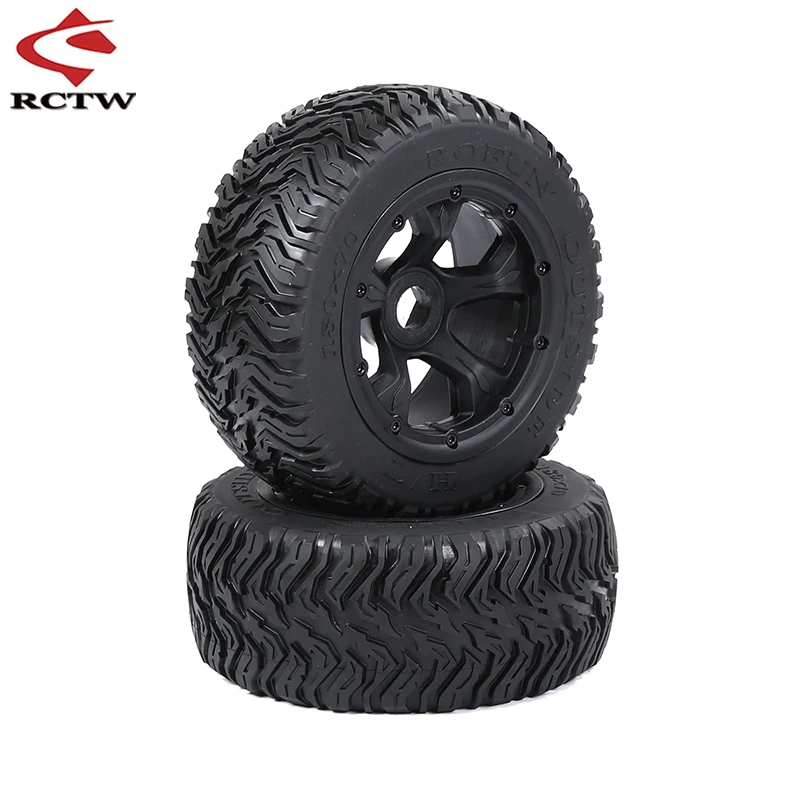 On-Road Tire Assembly Kit Front Size 180X60 & Rear 180X70 for 1/5 HPI ROFUN BAHA KM ROVAN BAJA 5T 5SC 5FT Rc Car Truck Toy Parts