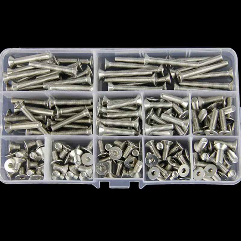 

Набор велосипедных болтов M3 M4 M5 M6, нержавеющая сталь, плоский и шестигранный винты с головкой под шестигранник