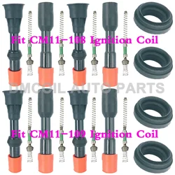 8 PCS HQ Front And Rear Row Ignition Coil Boots With Resistance For Honda Civic Hybrid Jazz 1.3L CM11-109 30521-PWA-003 CM11-108