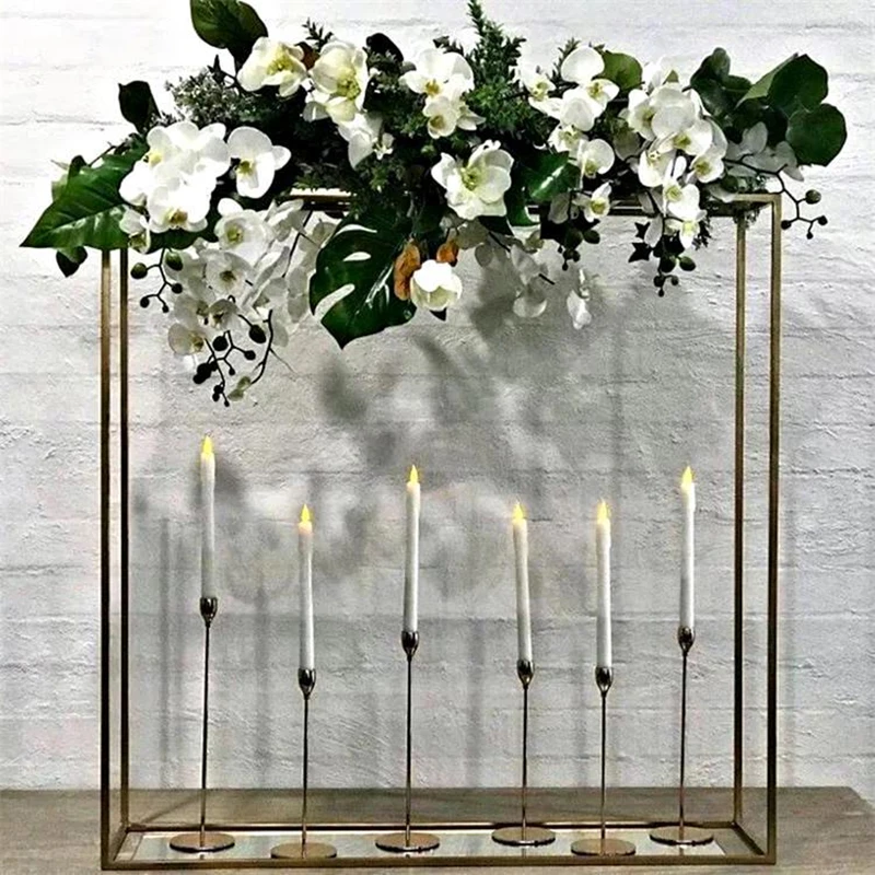 Gold Flower Stand Floor Vases Metal Road Lead Wedding Table Centerpiece Flower Rack Event Party Decoration IM822