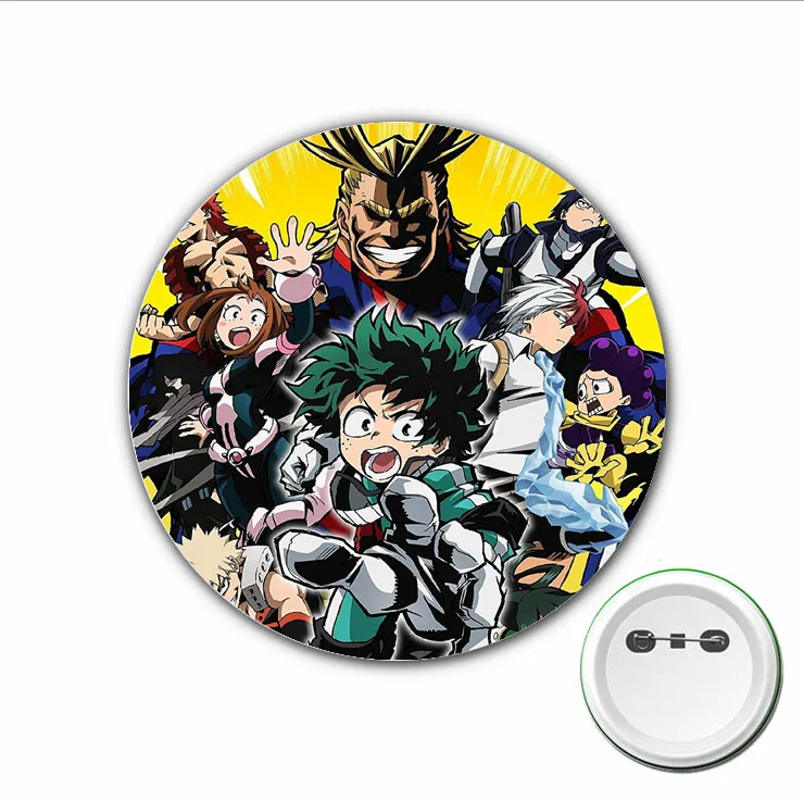 3pcs anime My Hero Academia lencana Midoriya Izuku Cosplay pin bros untuk pakaian Aksesori tas ransel kancing lencana