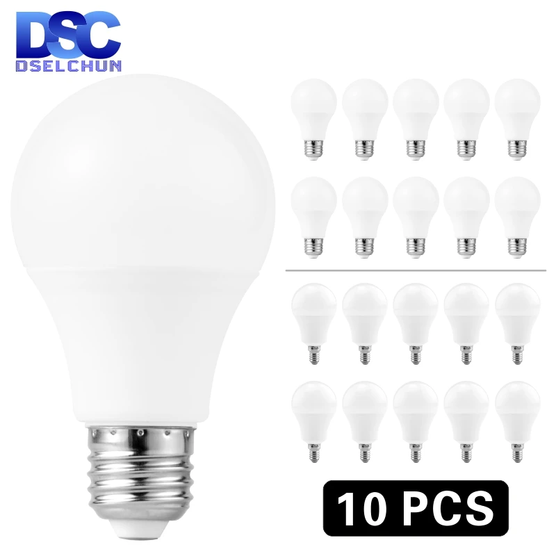 

10pcs/lot E27 E14 LED Bulb Lamps 3W 6W 9W 12W 15W 18W 20W Lampada LED Light Bulb AC 220V-240V Bombilla Spotlight Cold/Warm White