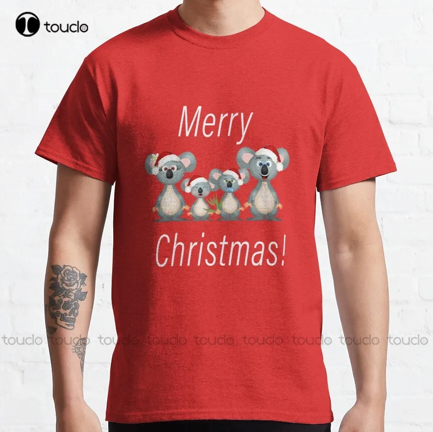 

Merry Christmas - Koala Australian Theme Classic T-Shirt Cute Shirts For Teen Girls Custom Aldult Teen Unisex Fashion Funny New