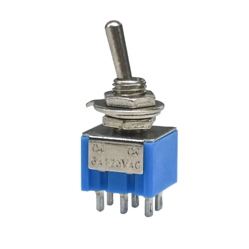 copper feet MTS-102-103-202-203 Toggle Switch 6A 125V 3A/250V on on SPDT 6mm Mini Switch DPDT on off on Waterproof Cap