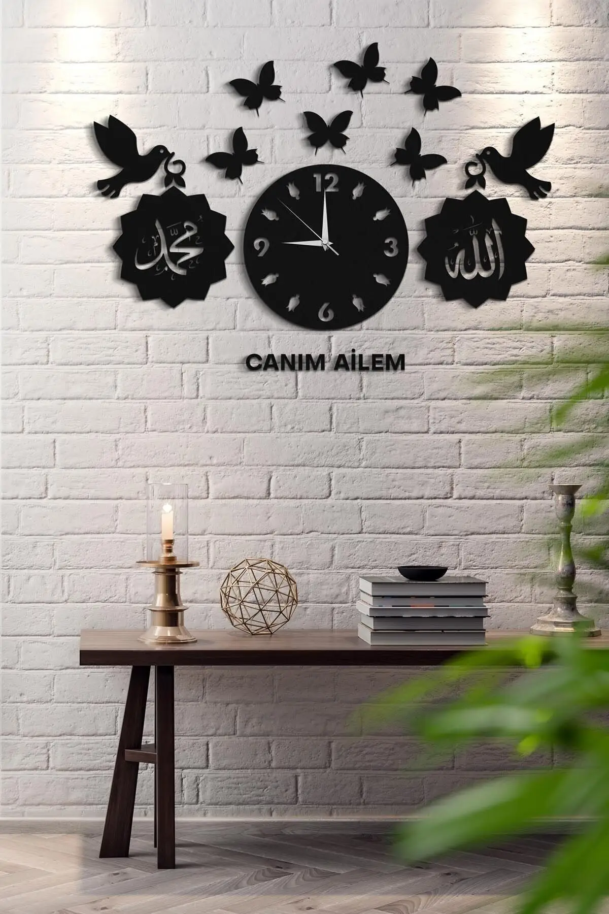 3D Wall Clock Wooden Wall Clock Large Size Creative Wall Clock Removable Art Sticker Home Decor Living Room