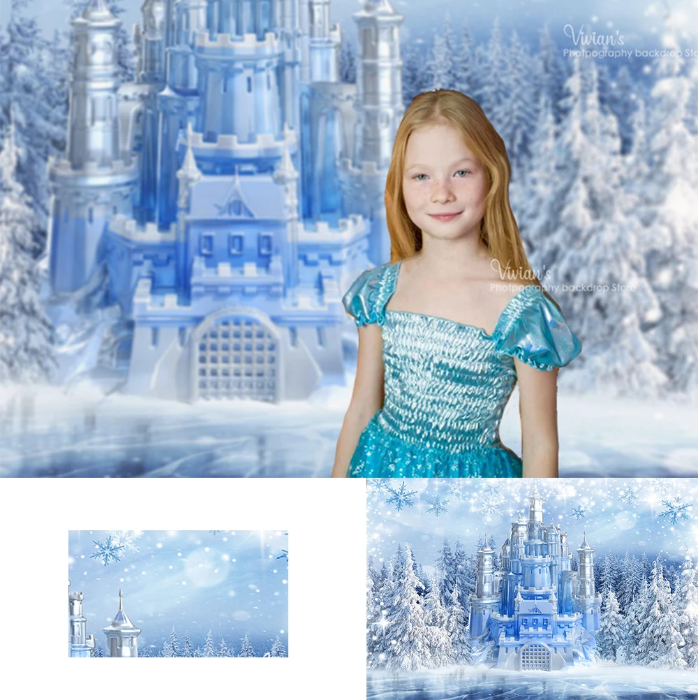 Wonderland Castle Photography Backdrop Princess Kids Portrait Photo Girl Forest Baby Shower Child Winter Snowy Props Photostudio