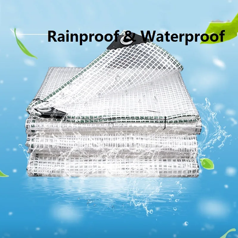 Verdicken 0,32mm Transparent Grün Qualität PVC Kunststoff Regendicht Plane Garten Gewächshaus Sonnenschutz Winddicht Regen Shelter – Detail 1