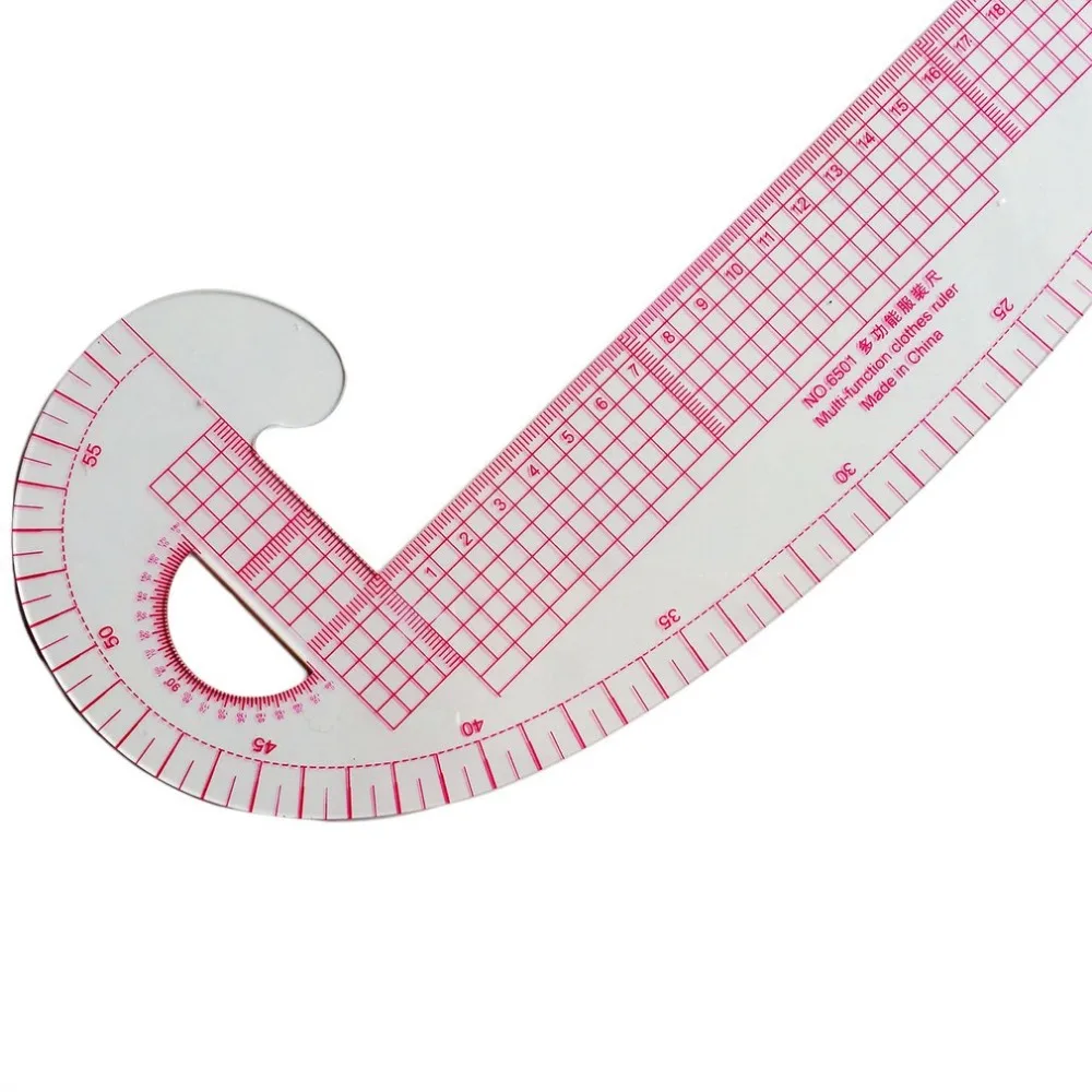Multi-function Plastic French Curve Sewing Ruler Tailor Ruler Design Making Clothing 360 Degree Bend Ruler Measure Tools