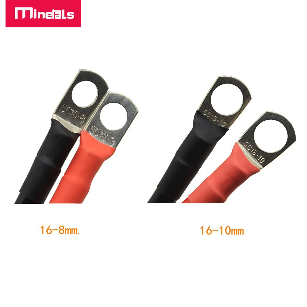 سلك السيليكون مع النحاس الأنف 5awg 50 سنتيمتر m8 البطارية ربط خط البطارية كابلات الموصلات