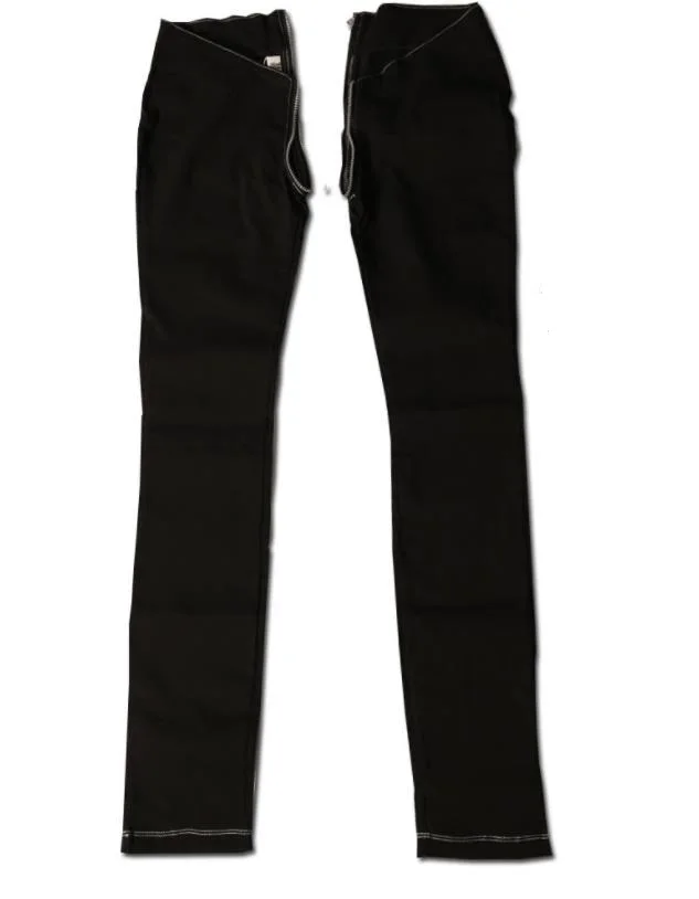 Women Lady Sexy Low Waist Customized Trousers Skinny Pants Zip Crotch Straight Legs Stylish