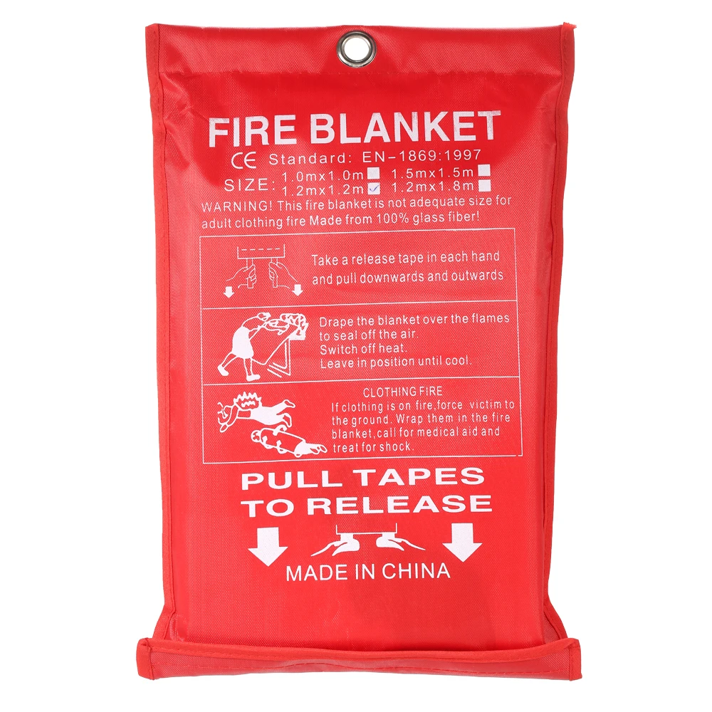 1M2M Sealed Fire Blanket Home Safety Fighting Fire Extinguishers Tent Boat Emergency Survival Fire Shelter Safety Cover