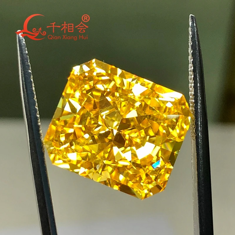 

dark yellow color rectangle shape brilliant crushed ice cut cubic zirconia loose stone cz stone