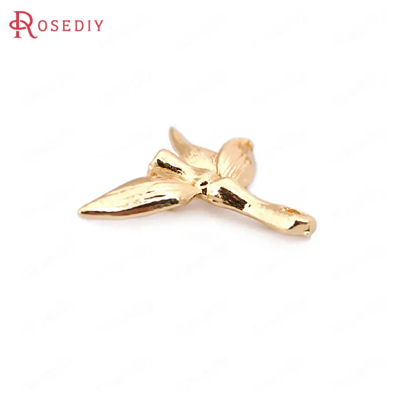 (F406)10 pieces 12*19mm High Quality Gold Color Brass Bamboo Charms Pendants Diy Jewelry Findings Accessories wholesale