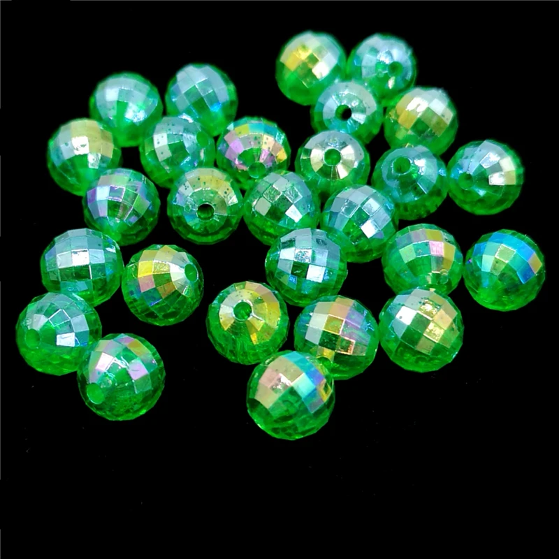 6/810mm Transparent Electroplated Beads AB Color Facet Acrylic Beads Loose Spacer Beads for Jewelry Making DIY Bracelet