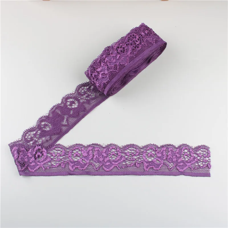 5Yards/lot High Quality Elastic Lace Trims for Sewing Clothing Wedding Decorations 30mm Christmas Stretch Lace Fabric Ribbon DIY