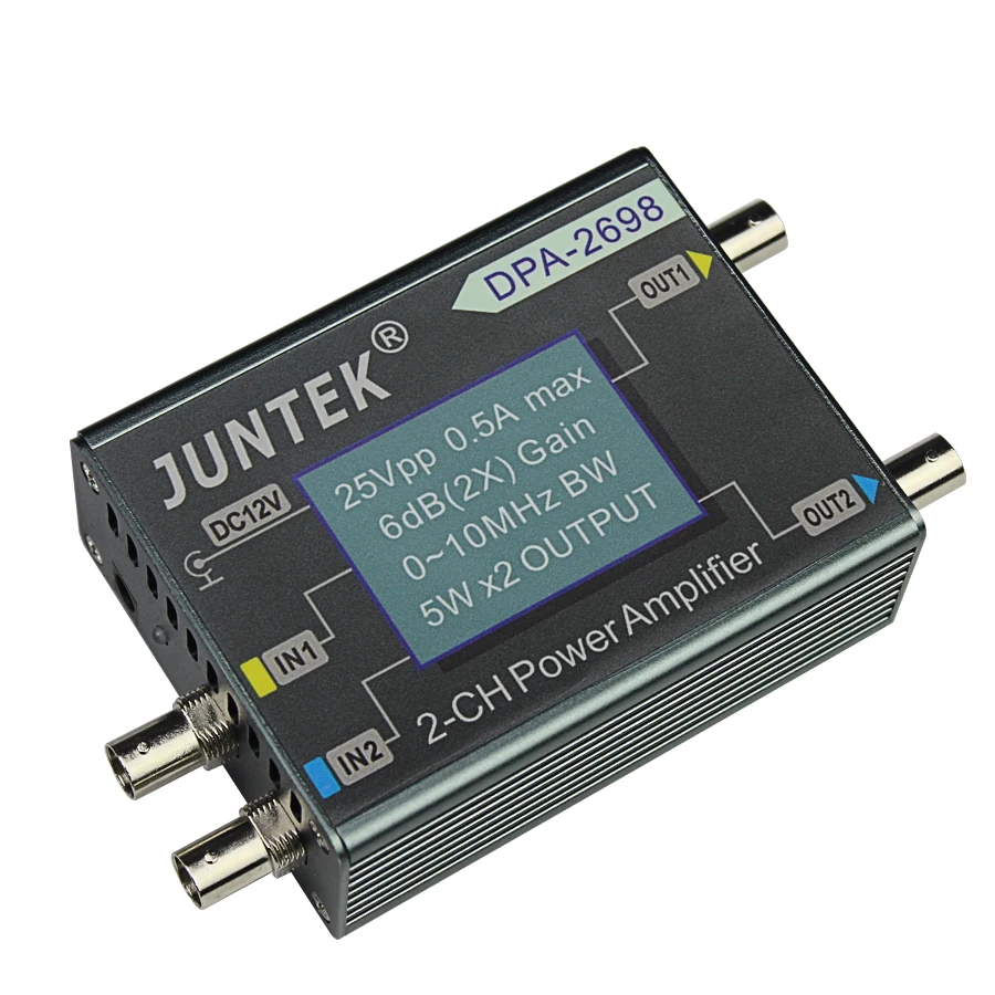 JUNTEK DPA-2698 High Power Dual Channel DDS Function Signal Generator Power Amplifier DC Power Amplifier 10MHz