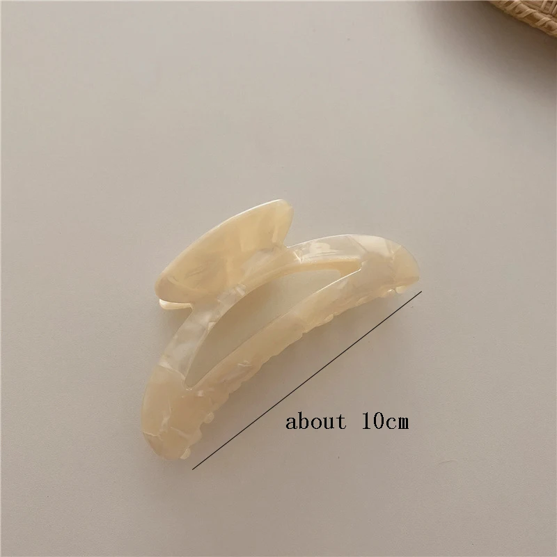 Acrylic Marble Textured Vintage Hair Claw Clamps Hair Crab Moon Shape Hair Clip Claws Solid Color Accessories Hairpin